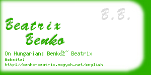 beatrix benko business card
